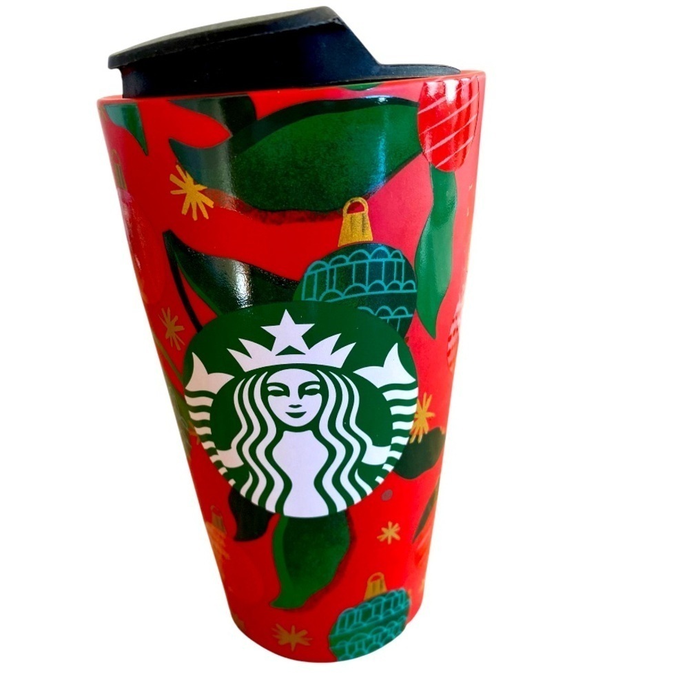 Starbucks Festive Holiday Tumbler 12 ounce 6” tall collectible